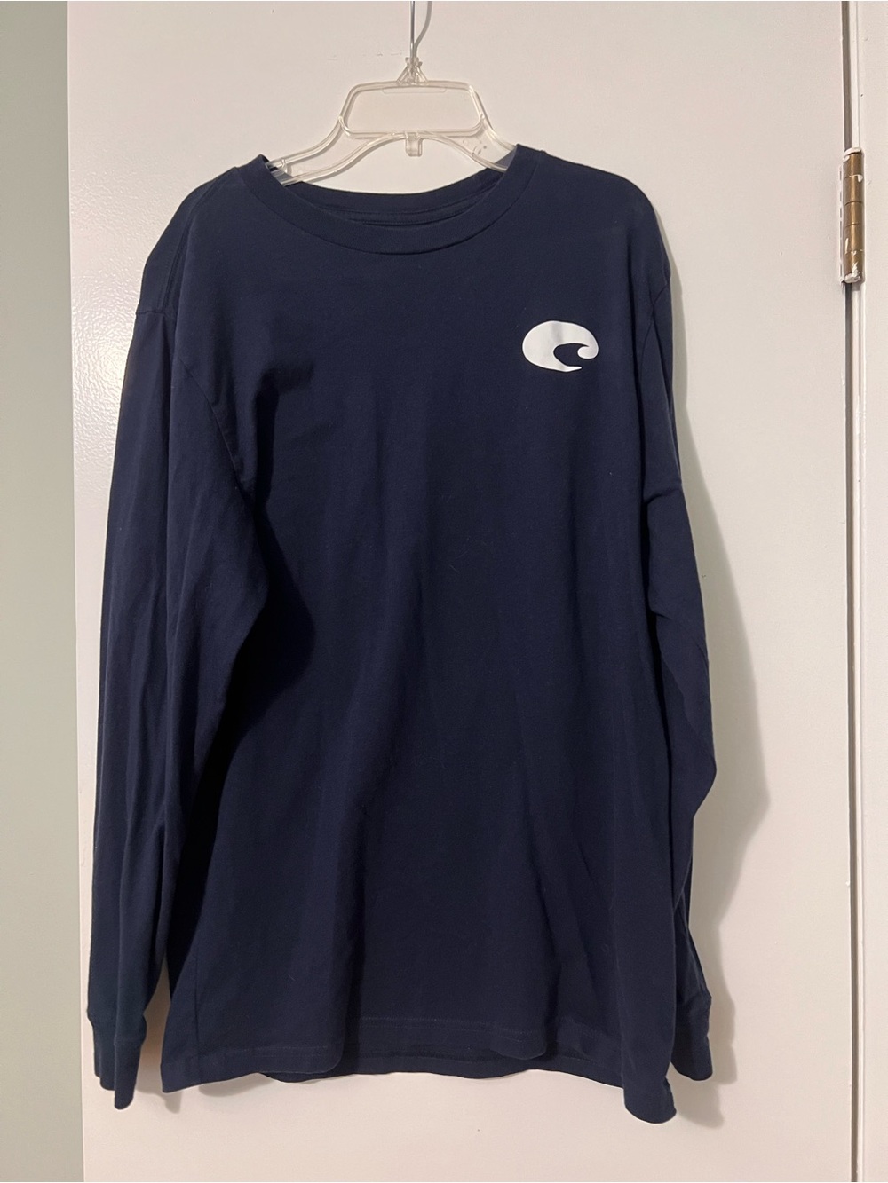 Costa Navy Long Sleeve Shirt with White Chest Logo